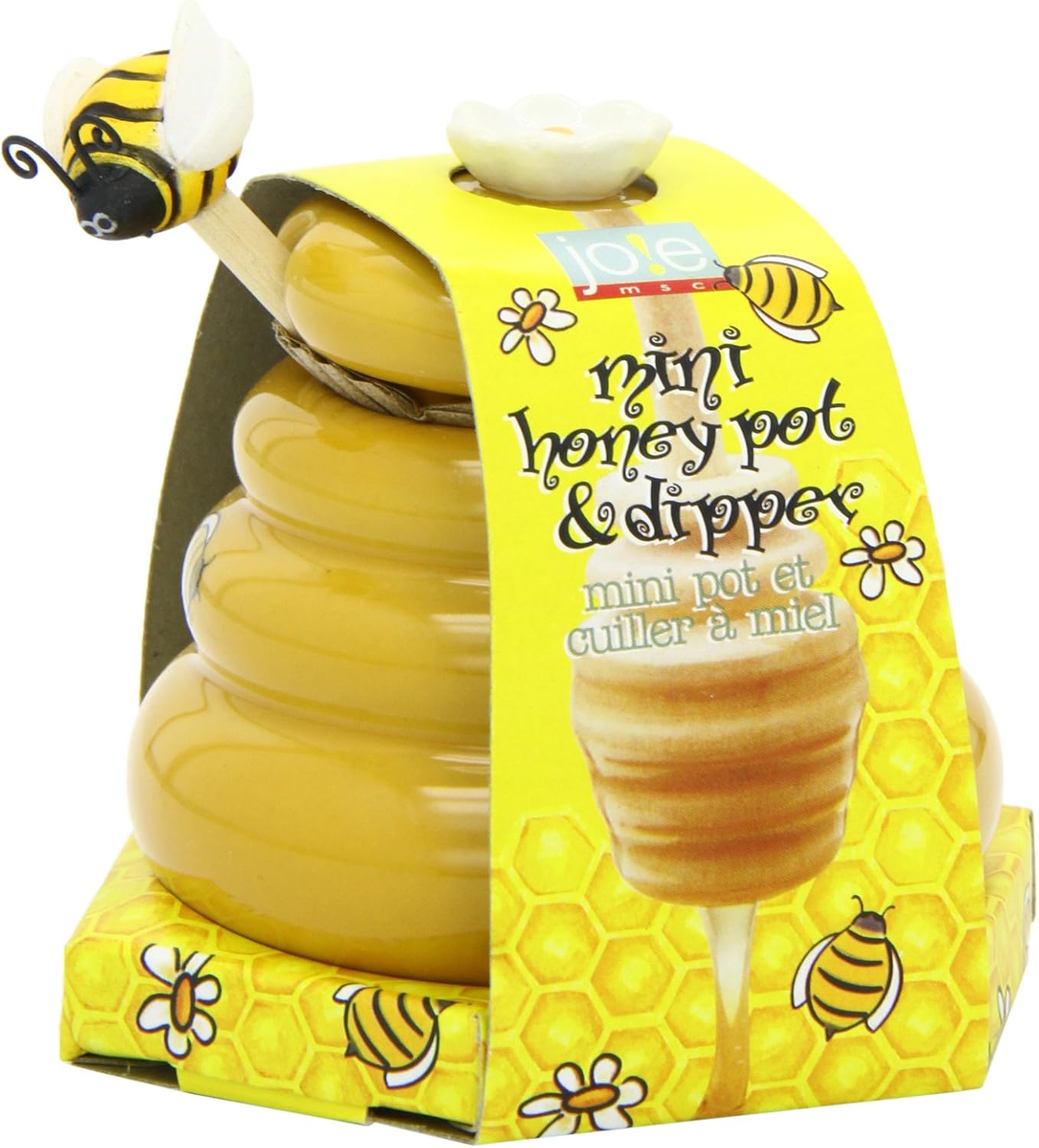 Joie Ceramic Beehive Honey Pot and Wooden Dipper, Mini
