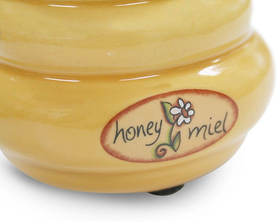 Joie Ceramic Beehive Honey Pot and Wooden Dipper, Mini