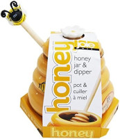 Joie Ceramic Beehive Honey Pot and Wooden Dipper, Mini