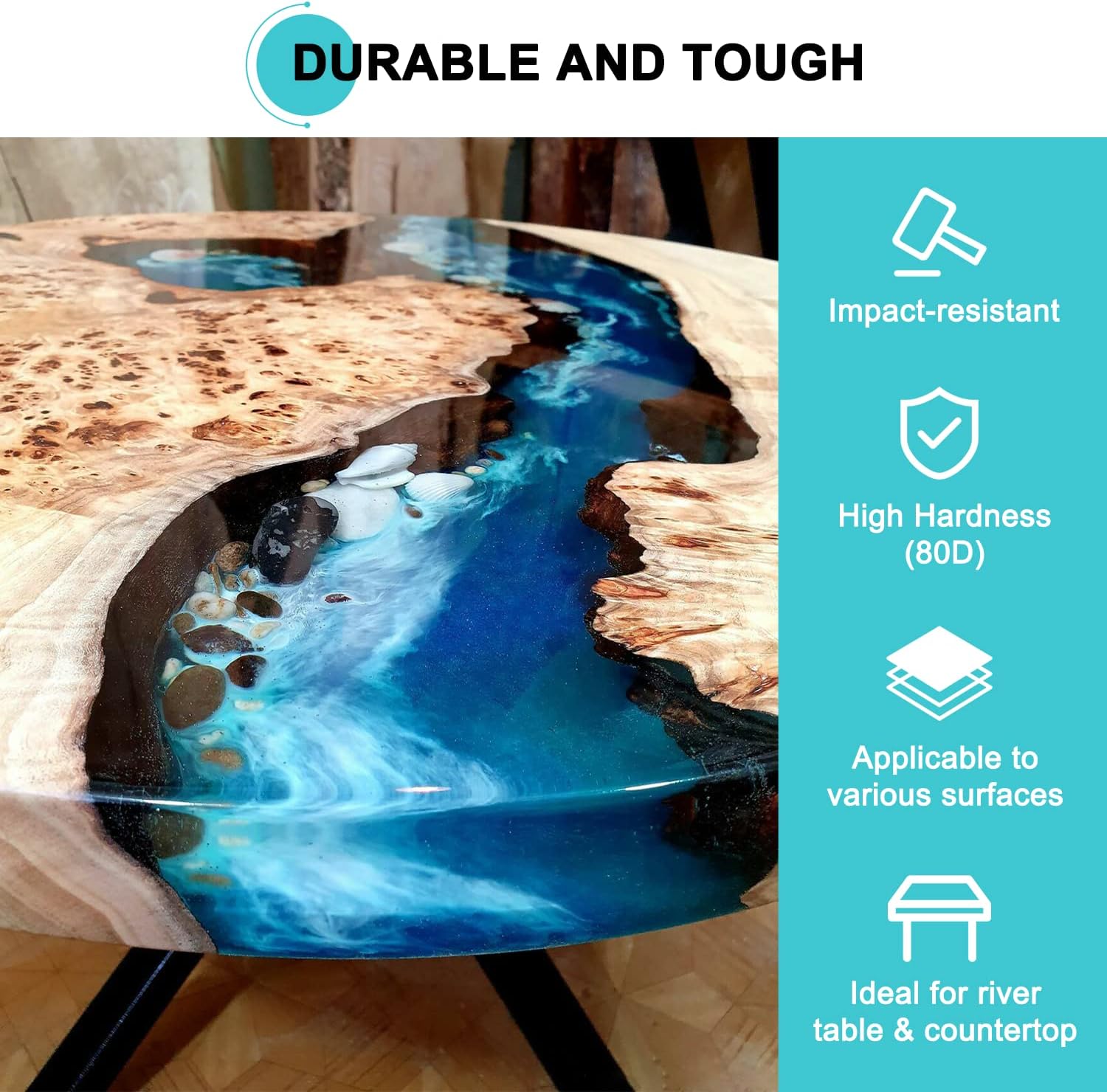 JDiction Epoxy Resin Clear High Gloss Epoxy Resin, Maximum 1.5 Inch Deep Pour 1 Gallon Casting Resin for Jewelry Making, Table Top, Wood and Mold Crafts