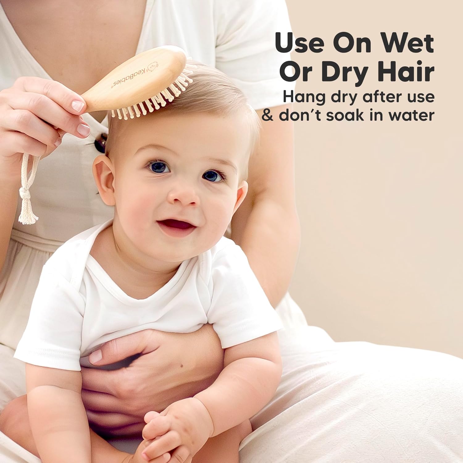 Baby Hair Brush Set for Newborns - Soft Goat Bristle Wooden Baby Brush and Comb Set Newborn Grooming Kit for Cradle Cap, Durable & Gentle, Boy, Girl Infant Essentials Care Kit Brush (Regular, Walnut) Walnut Oval, Regular