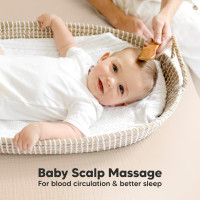 Baby Hair Brush Set for Newborns - Soft Goat Bristle Wooden Baby Brush and Comb Set Newborn Grooming Kit for Cradle Cap, Durable & Gentle, Boy, Girl Infant Essentials Care Kit Brush (Regular, Walnut) Walnut Oval, Regular