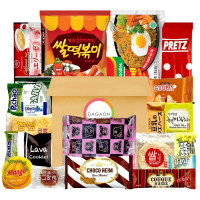 Dagaon Asian Snack Box 22 Count - Snacks from Korea, Japan, China, Indonesia, Taiwan, Vietnam, Etc. Assortment of Chip, Ramen, Biscuits, Cookies, Pies, Crackers, Candies and Much More.