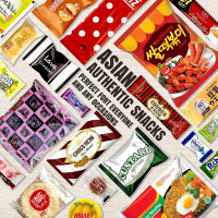 Dagaon Asian Snack Box 22 Count - Snacks from Korea, Japan, China, Indonesia, Taiwan, Vietnam, Etc. Assortment of Chip, Ramen, Biscuits, Cookies, Pies, Crackers, Candies and Much More.
