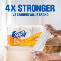 Scott ComfortPlus Toilet Paper, 36 Double Rolls, 231 Sheets per Roll, Septic-Safe, 1-Ply Toilet Tissue Double 231 Sheets (Pack of 36)
