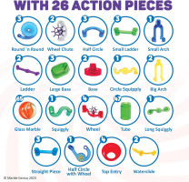 Marble Genius Marble Run - 150 Complete Pieces Maze Track Toys for Adults, Teens, Toddlers & Kids Aged 4-8 Years Old, (85 Translucent Marbulous Pieces + 65 Glass-Marble Set), Super Set 3.) Super Set - 150 Complete Pieces