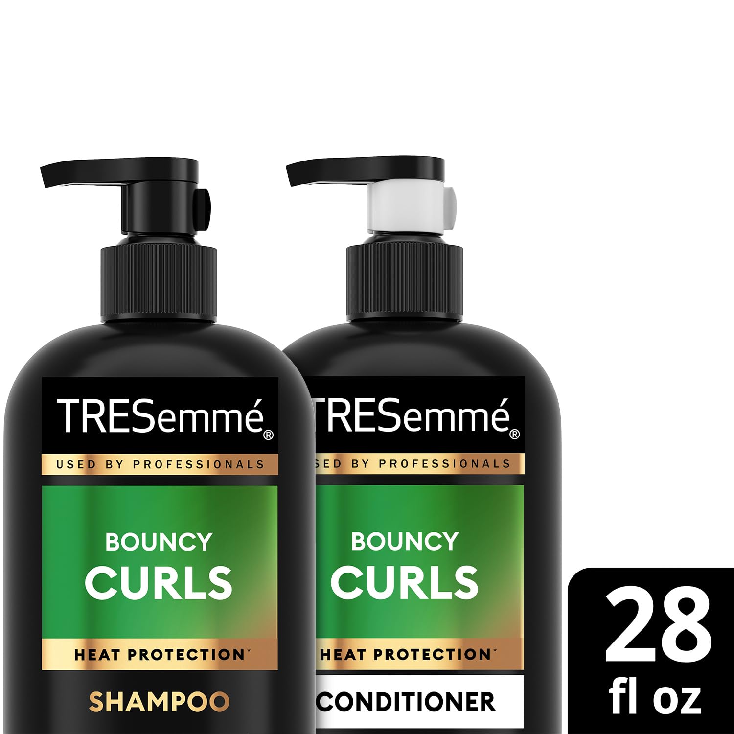 TRESemmé Shampoo and Conditioner Set, Bouncy Curls – Hydrating Curl-Defining, Curly Hair Formula, Frizz-Control Products, 28 Oz Ea