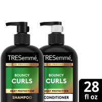 TRESemmé Shampoo and Conditioner Set, Bouncy Curls – Hydrating Curl-Defining, Curly Hair Formula, Frizz-Control Products, 28 Oz Ea