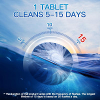 Vacplus Automatic Toilet Bowl Cleaner Tablets, Bathroom Toilet Tank Cleaner (12 PACK), VA-T165 12 Count (Pack of 1)