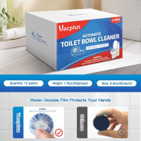 Vacplus Automatic Toilet Bowl Cleaner Tablets, Bathroom Toilet Tank Cleaner (12 PACK), VA-T165 12 Count (Pack of 1)