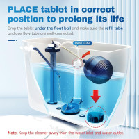 Vacplus Automatic Toilet Bowl Cleaner Tablets, Bathroom Toilet Tank Cleaner (12 PACK), VA-T165 12 Count (Pack of 1)