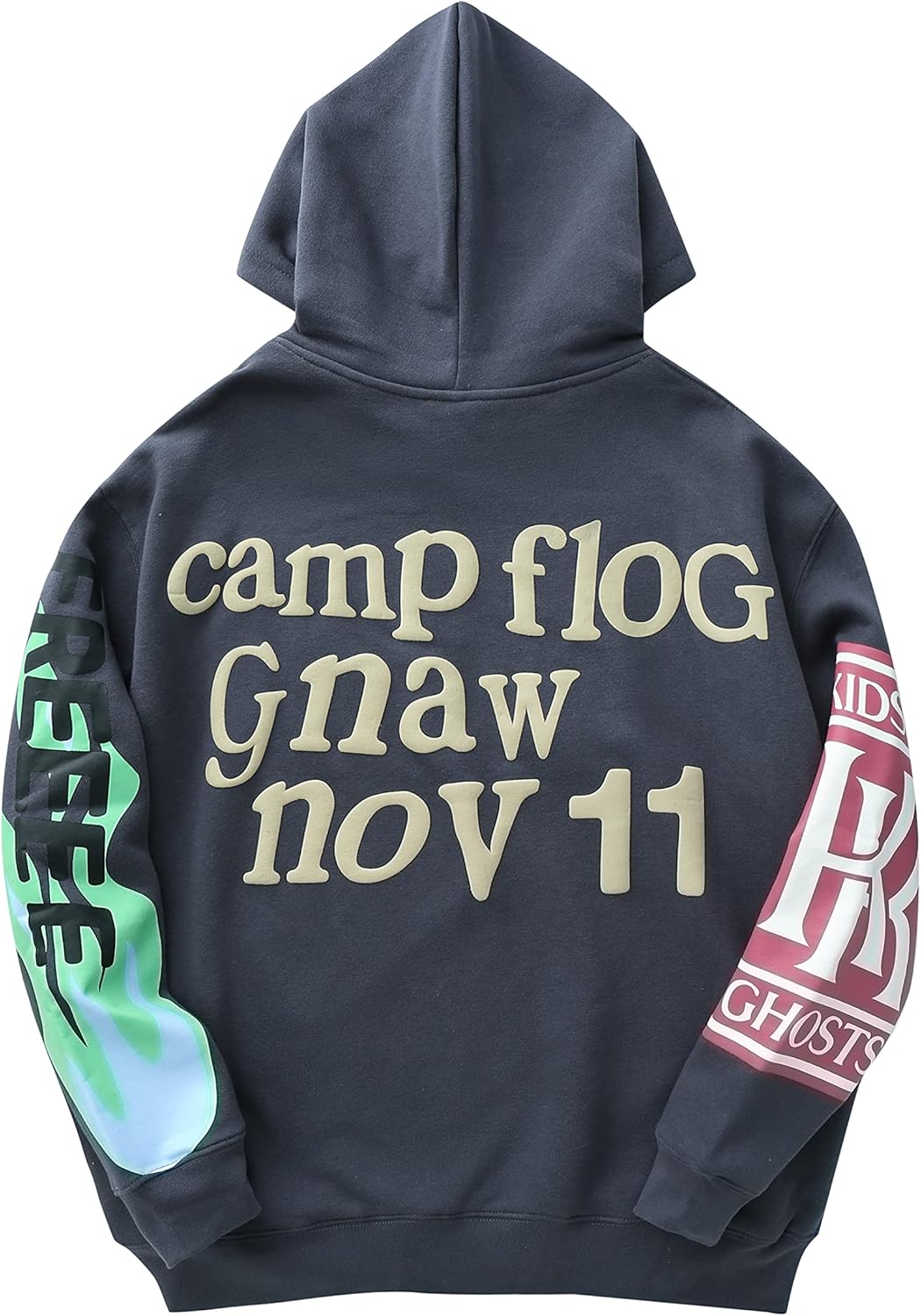BLLDFZ I See Ghosts Hoodie Hip Hop Hooded X-Large-XX-Large Dark Gray