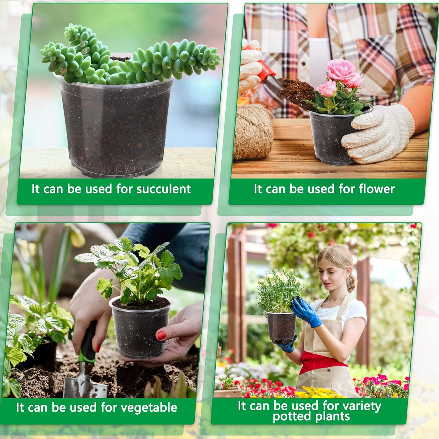 28 Pack 4/5/6/7 Inch Clear Nursery Pots for Plants with Drainage Holes, Clear Plastic Seedling Flower Plant Pot Insert, Seed Starter Pots