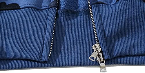 Camouflage shark jacket men's fall and winter cardigan zipper embroidery hooded sweater large size couple models Large Purple