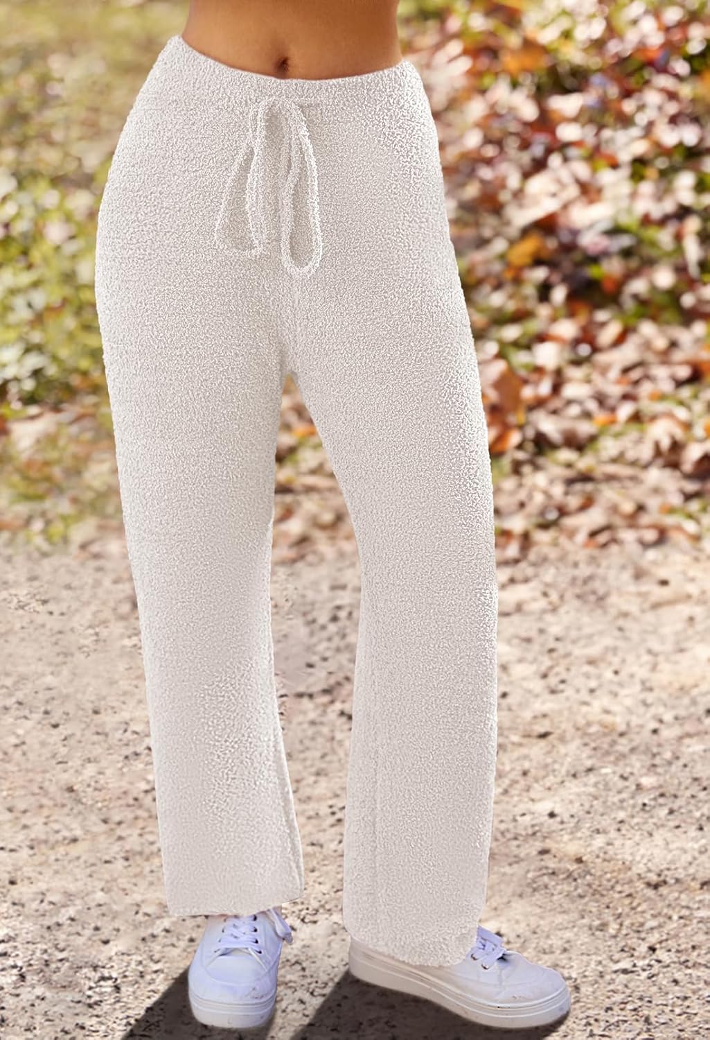 MEROKEETY Women's Lounge Sets 2025 Fall Fashion 2 Piece Outfits Sweater Pajama Set Fuzzy Loungewear Matching Winter Clothes Large Beige