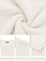 MEROKEETY Women's Lounge Sets 2025 Fall Fashion 2 Piece Outfits Sweater Pajama Set Fuzzy Loungewear Matching Winter Clothes Large Beige