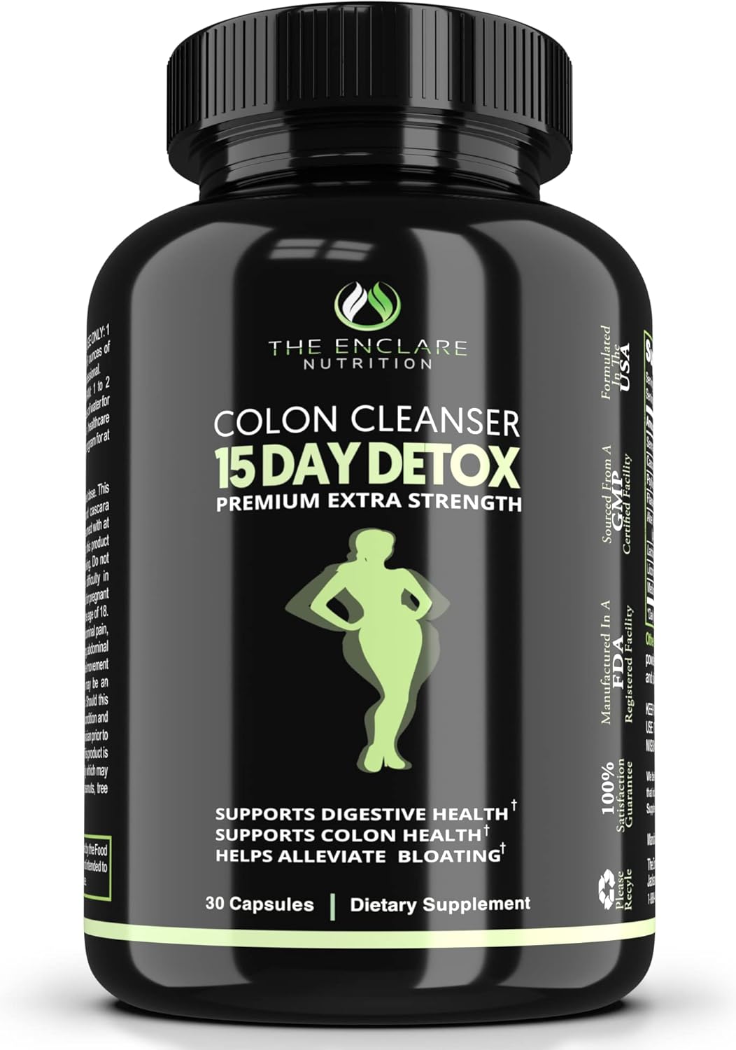 THE ENCLARE NUTRITION Colon Cleanse 15 Day Gut Cleanse Pills. Colon Cleanser for Women & Men. Psyllium, Probiotic Laxatives for Constipation, Bloating Relief, Detox Cleanse for Weight Loss Support (1)