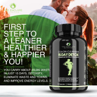 THE ENCLARE NUTRITION Colon Cleanse 15 Day Gut Cleanse Pills. Colon Cleanser for Women & Men. Psyllium, Probiotic Laxatives for Constipation, Bloating Relief, Detox Cleanse for Weight Loss Support (1)