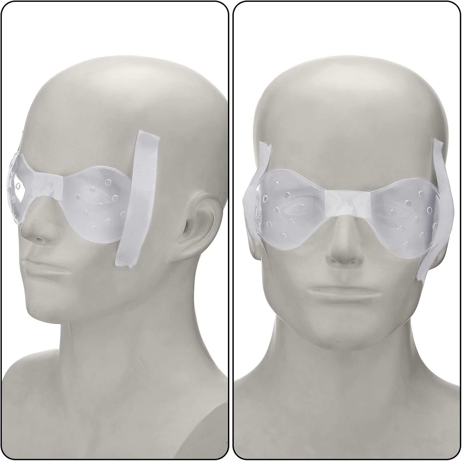 Lothee 4 Pieces Plastic Ventilated Eye Shields Coverings Transparent Eye Protections Breathable Supplies for Men Women to Prevent Sand Small Grave