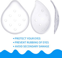 Lothee 4 Pieces Plastic Ventilated Eye Shields Coverings Transparent Eye Protections Breathable Supplies for Men Women to Prevent Sand Small Grave