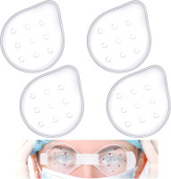 Lothee 4 Pieces Plastic Ventilated Eye Shields Coverings Transparent Eye Protections Breathable Supplies for Men Women to Prevent Sand Small Grave
