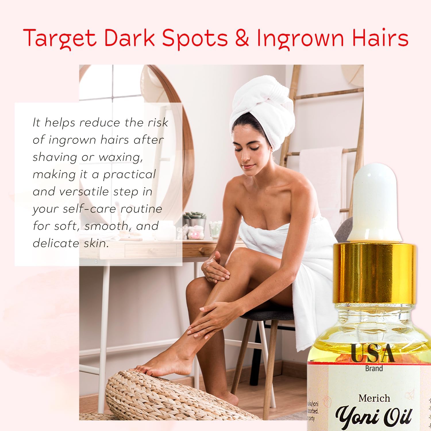 MERICH Natural Yoni Oil for Women | pH Balancing Vaginal Detox Oil, Strawberry | Rejuvenating Formula for Dark Spots & Ingrown Hair | Odor Eliminator & Gentle Cleansing Feminine Care | 1 oz