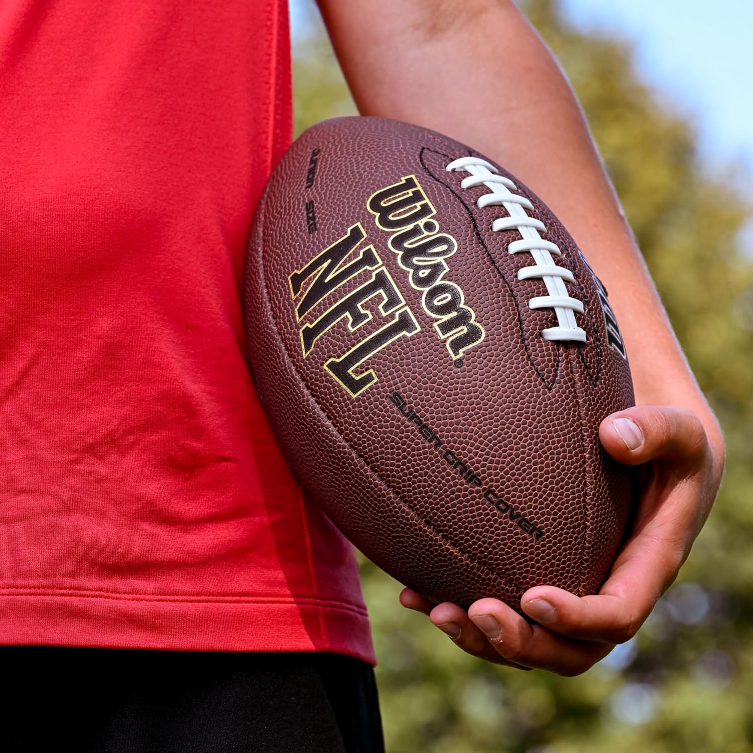 WILSON NFL Super Grip Composite Footballs Brown Junior size (4th-6th grade; Ages 9-12)