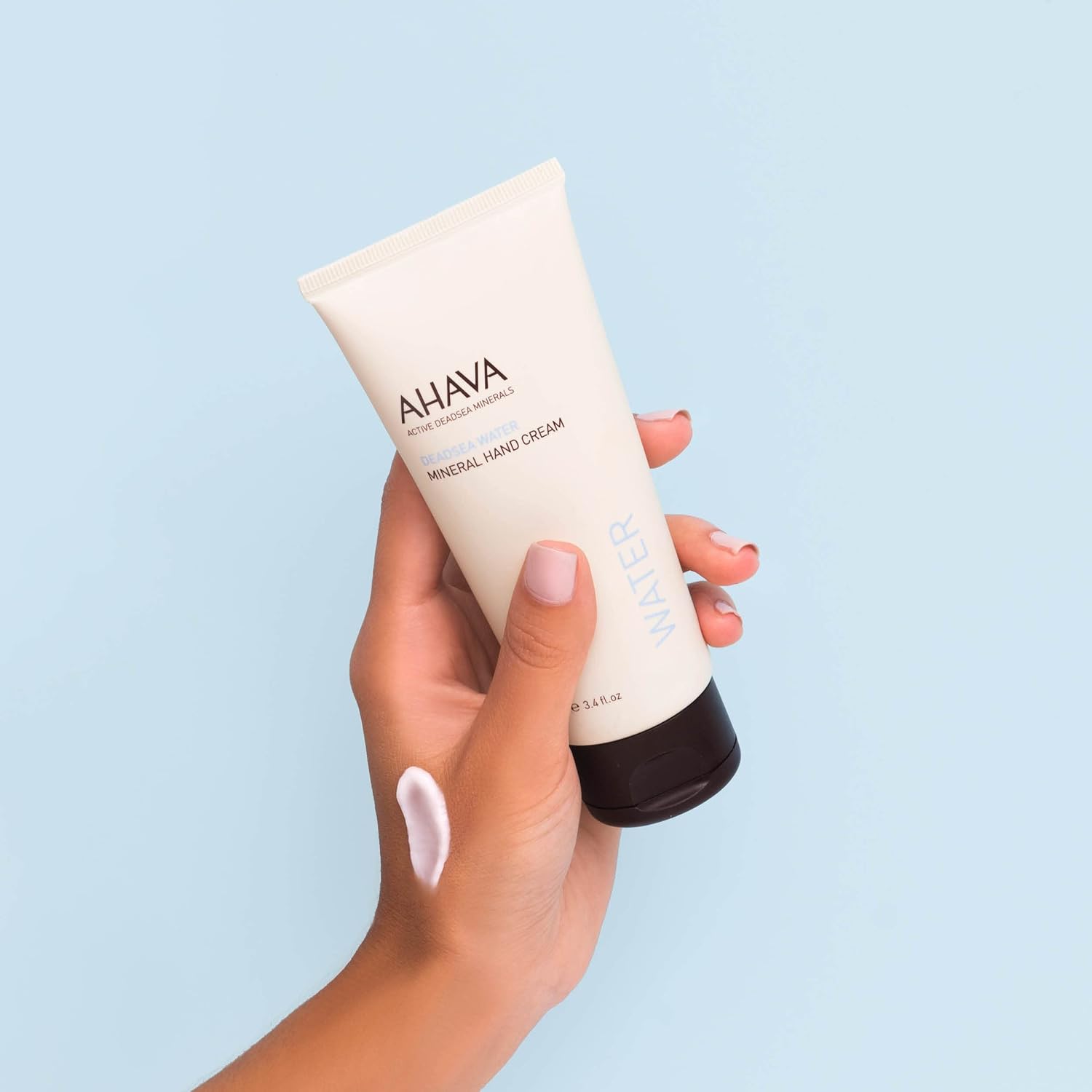 AHAVA Dead Sea Water Mineral Hand Cream - Hand Moisturizer For Dry Cracked Hands, Light & Fast Absorbing, Enriched with Exclusive blend Osmoter, Smoothing Witch Hazel & Soothing Allantoin Original 3.4 Fl Oz (Pack of 1)
