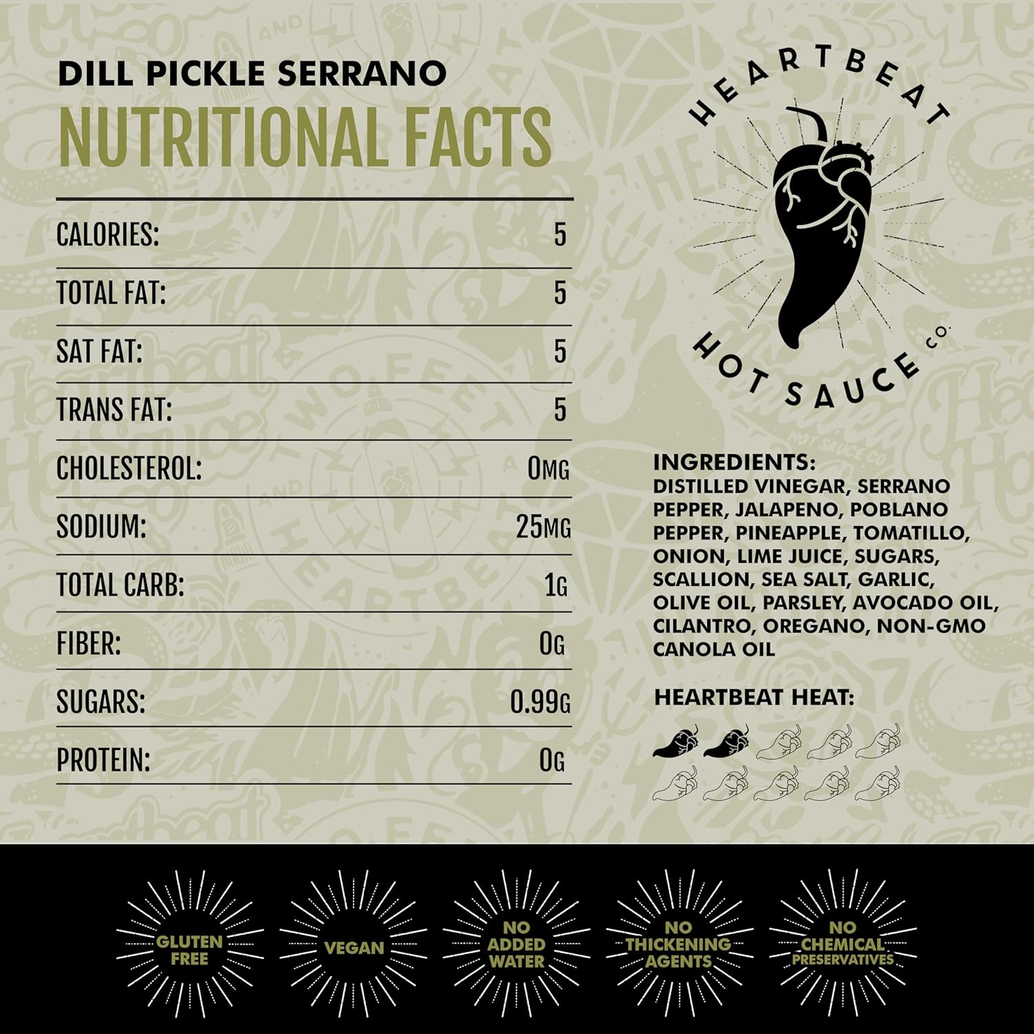 Heartbeat Hot Sauce Co. | Dill Pickle, 6 oz. Dill Pickle Serrano