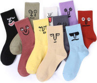 Meloday 10 PACK Crazy Funny Emotion Crew Socks Soft Cotton - 10 different fun designs and color per pack 5-10 Soothe