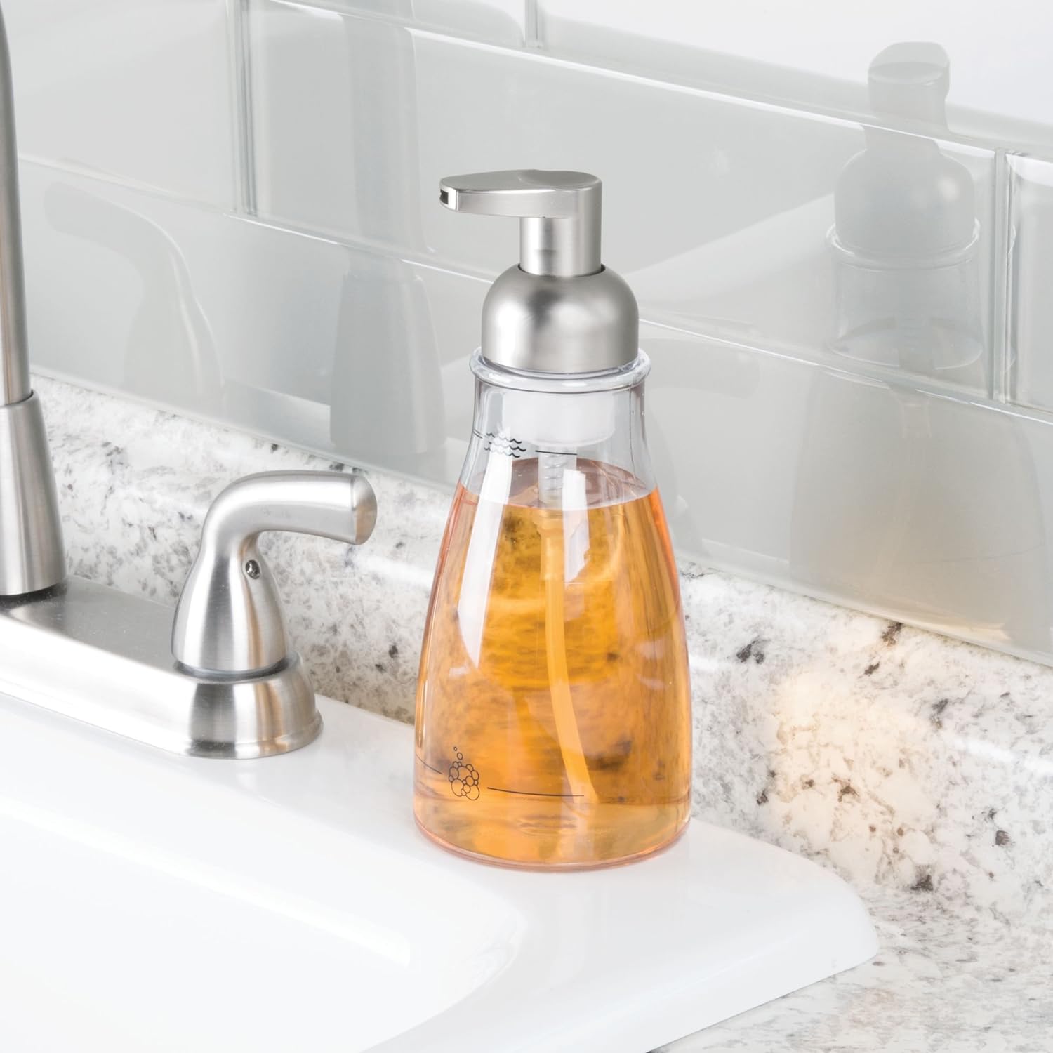 iDesign Foaming Soap Dispenser for Kitchen, Bathroom, Sink, Vanity, 3