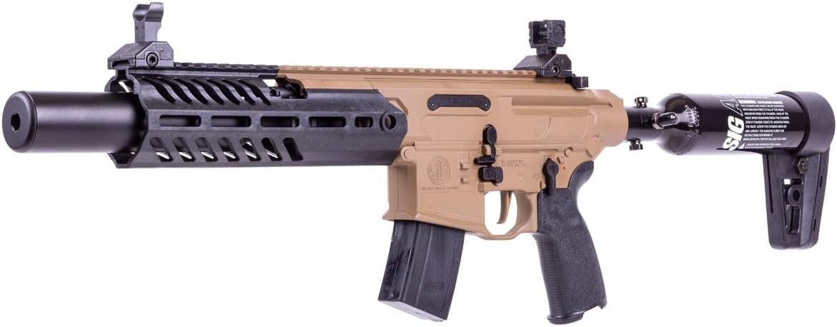 SIG SAUER MCX Rattler Canebrake .177 Caliber Semi-Auto Pellet Air Rifle | Airgun with Flip-Up Sights and 30-Round Magazine for Shooting Training & Practice PCP model