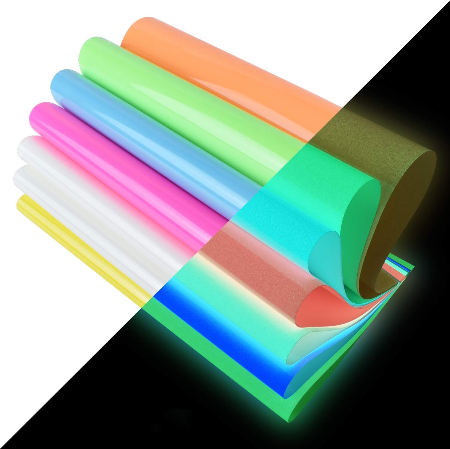 Heat Transfer Vinyl Glow in Dark Iron on Vinyl 9 Pack 12