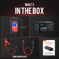 1.75-Amp Car Battery Charger, 6V and 12V Smart Fully Automatic Battery Charger Maintainer, Trickle Charger, Battery Desulfator for Car, Lawn Mower, Motorcycle, Boat, Marine Lead Acid Batteries