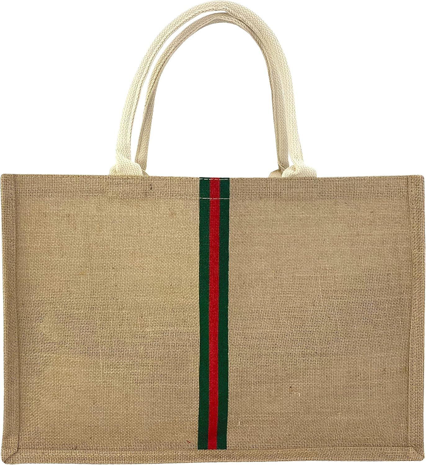 Hibala Woven Large Beach Bag Straw Beach Tote Handmade Weaving Shoulder Tassel Bag Handbag Green Stripe