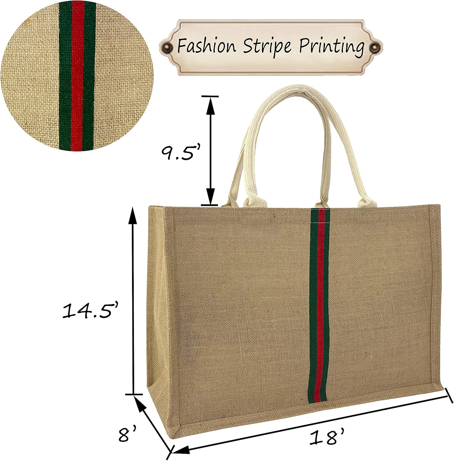 Hibala Woven Large Beach Bag Straw Beach Tote Handmade Weaving Shoulder Tassel Bag Handbag Green Stripe