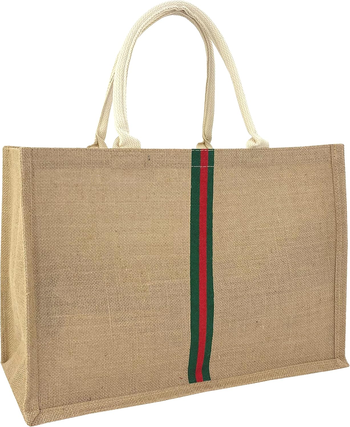 Hibala Woven Large Beach Bag Straw Beach Tote Handmade Weaving Shoulder Tassel Bag Handbag Green Stripe