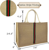 Hibala Woven Large Beach Bag Straw Beach Tote Handmade Weaving Shoulder Tassel Bag Handbag Green Stripe