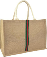 Hibala Woven Large Beach Bag Straw Beach Tote Handmade Weaving Shoulder Tassel Bag Handbag Green Stripe