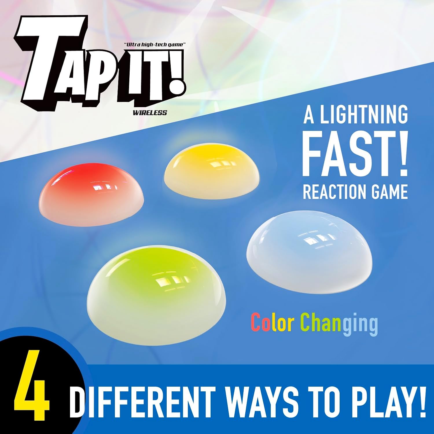 Fotorama Tap It Wireless Ultra High-Tech Pod , 4 Fun Games in One, Develop Hand-Eye Coordination, Agility, and Memory, Up to 8 Players, for Ages 6 and Up , White