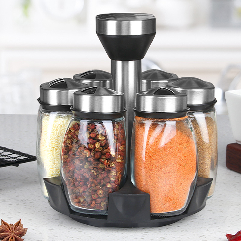 Baijie Kitchen Glass Tune Multi-purpose Seasoning Canned Seasoning MSG Tune Dried Chili Material Box Seasoning Box Seasoning Bottle