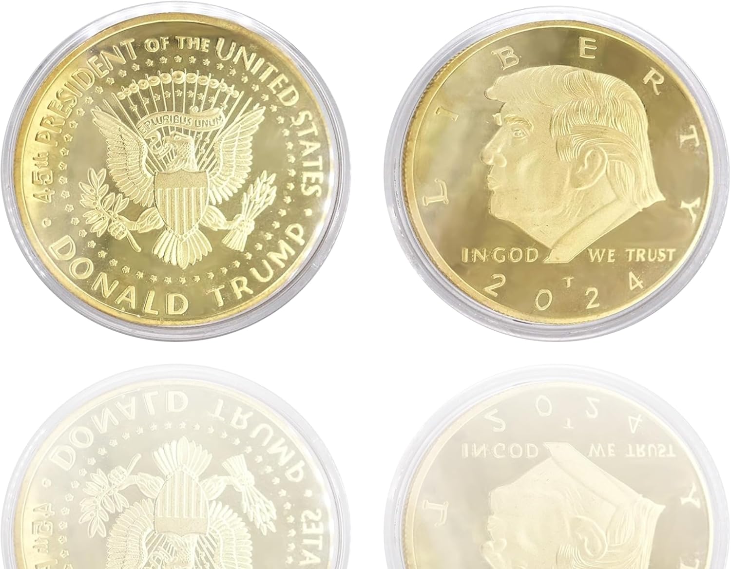 2024 Donald Trump Collectible Gold-Plated Coin with Case, Support Re-Election