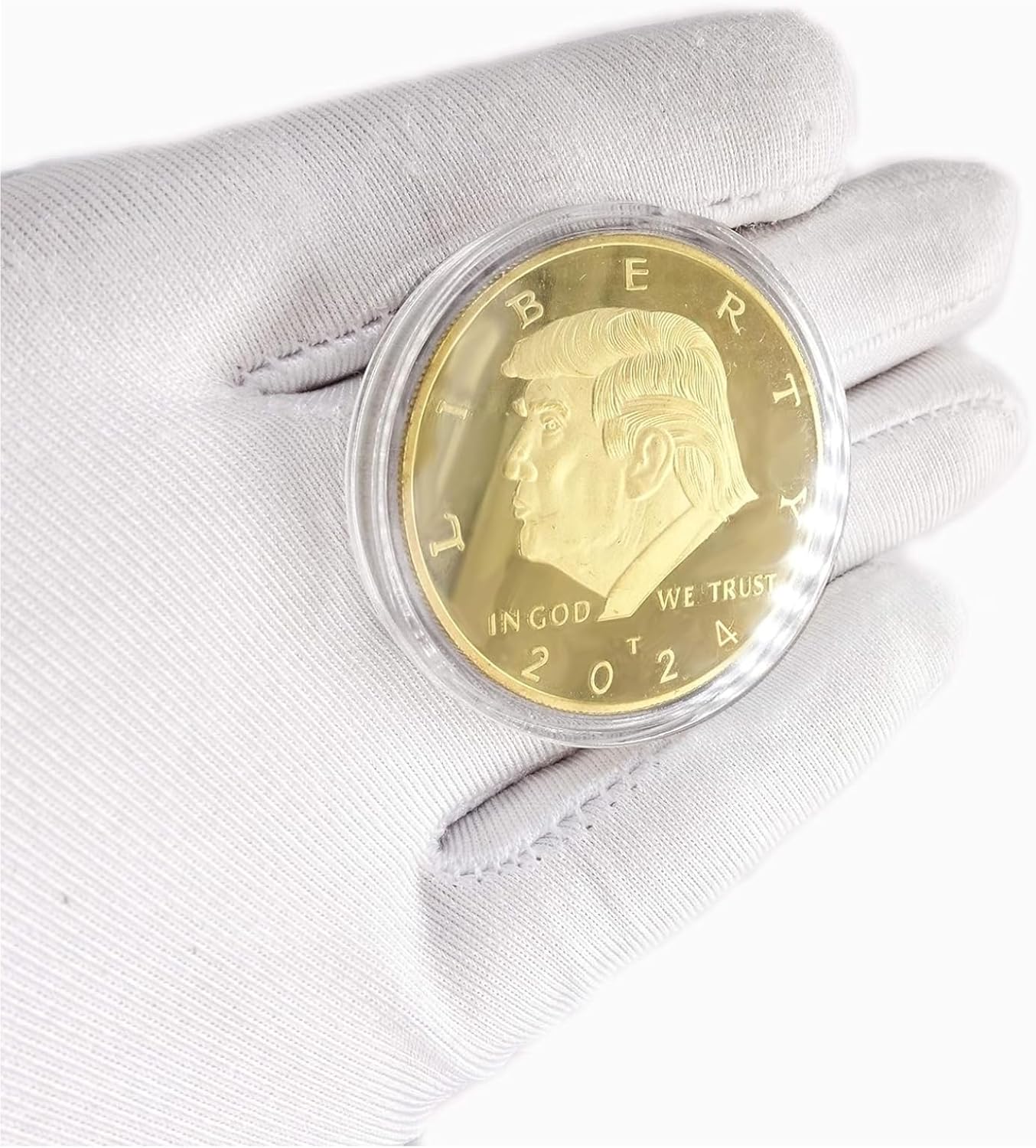 2024 Donald Trump Collectible Gold-Plated Coin with Case, Support Re-Election