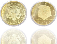 2024 Donald Trump Collectible Gold-Plated Coin with Case, Support Re-Election