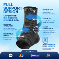 Modvel Foot & Ankle Brace Socks for Sprained Ankle Compression Sleeve - Plantar Fasciitis Relief Brace, Foot Support for pain Women & Men - Tendonitis & Arthritis Feet Sleeve, Stabilizing Ankles Wrap Medium A Black 2