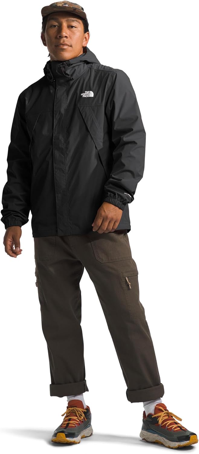 THE NORTH FACE Men's Antora Waterproof Jacket (Standard & Big Size) | Windproof & Waterproof Rain Coat, Adjustable Hood Large Tnf Black-npf