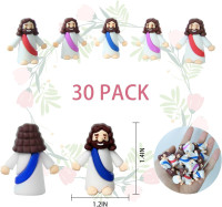 30Pcs Little Jesus Figures, Set of 30pcs Action Figures Mini Jesus Figurines in Bulk, Tiny Jesus Figures to Hide and Seek Religious Gifts for Easter Egg Stuffers Fillers Mix 1