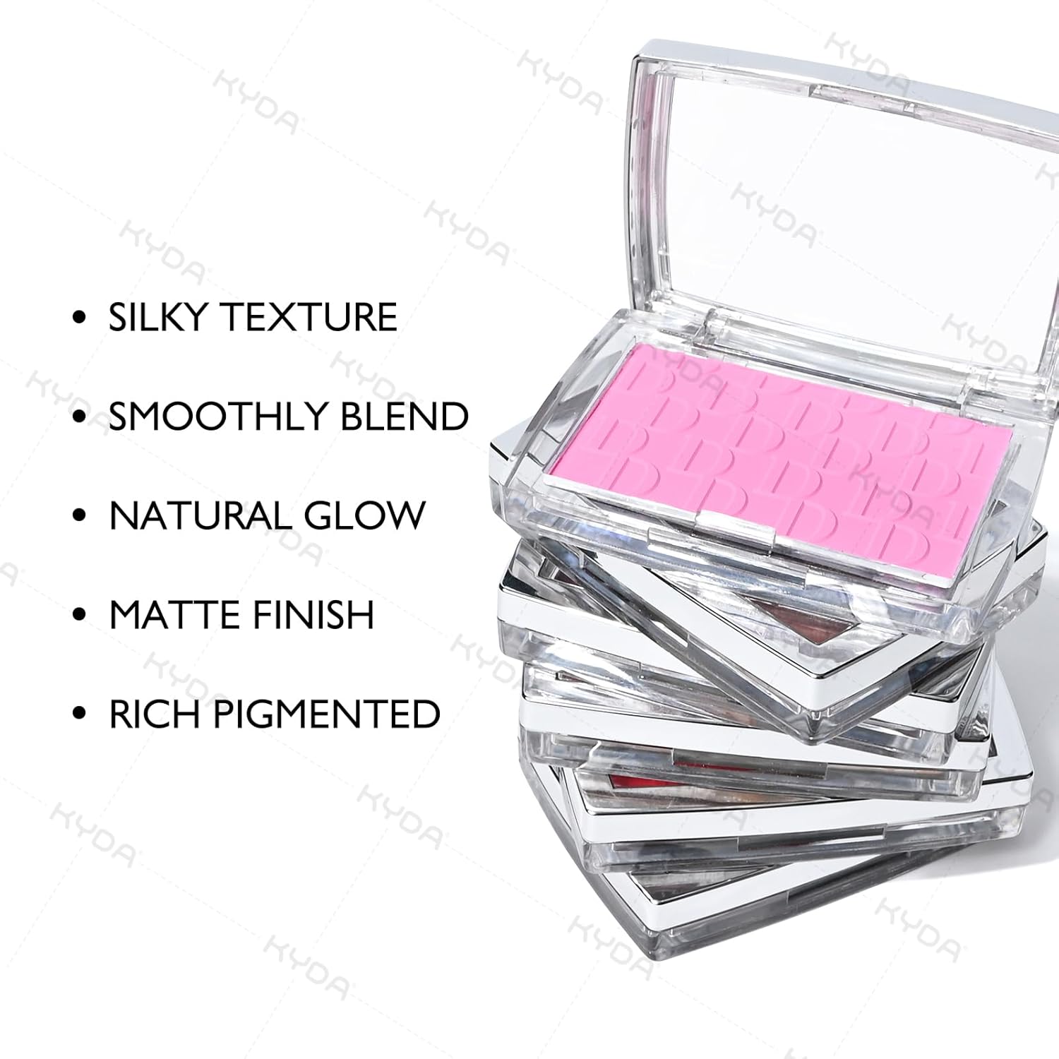 KYDA Pink Blush Powder, Make Up Pink Face Powder Face Blusher, Blendable Formula, Lasting Moisturizing, Ultra Fine Lightweight Texture Pink 0.17 Ounce (Pack of 1)