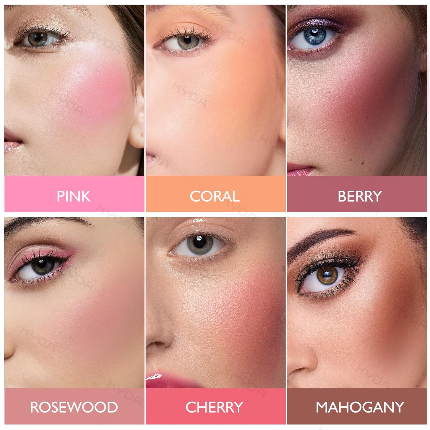 KYDA Pink Blush Powder, Make Up Pink Face Powder Face Blusher, Blendable Formula, Lasting Moisturizing, Ultra Fine Lightweight Texture Pink 0.17 Ounce (Pack of 1)