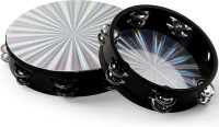 YOUEON 3 Pack Radiant Tambourine with Double Row Jingles, 6/8/10 Inch Hand Held Drum, Reflective Tambourines for Adults, Musical Instrumen for Church, Dance, Party, KTV